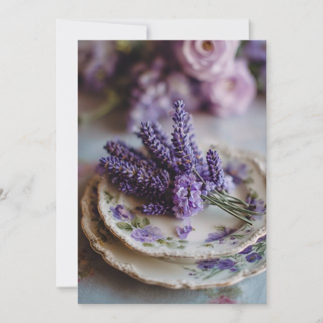 Invitación Un amor como una lavanda | Violeta suave (Anverso)
