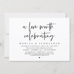 Invitación Un amor digno de celebrar, Boda Elopement