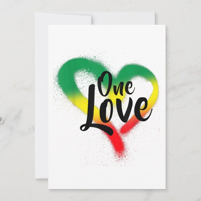 Invitación Un amor, un corazón reggae vibes (Anverso)