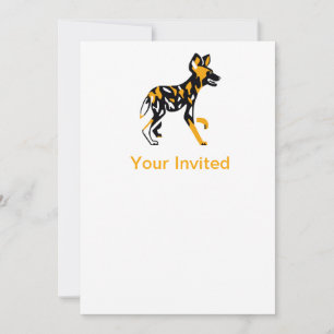 Invitación ¡Un animal fiesta! Perro salvaje africano - Fiesta