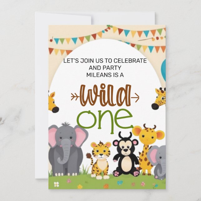 Invitación Un animal salvaje de jungla (Anverso)