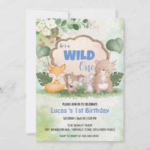 Invitación Un animal salvaje de la selva 1.ᵉʳ fiesta de cumpl