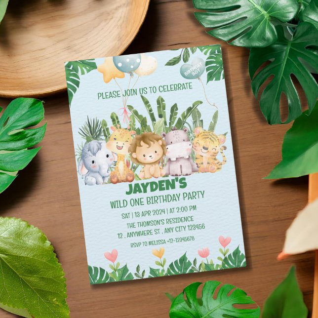 Invitación Un animal salvaje de una jungla (Subido por el creador)