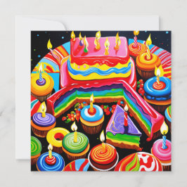 Invitación Un anniversaire tout en couleur