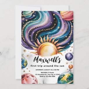 Invitación Un año alrededor del cumpleaños del sol