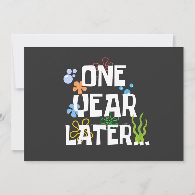 Invitación Un año después, divertida Fiesta del primer cumple (Anverso)