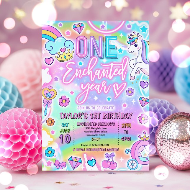 Invitación Un Año Encantado Cumpleaños Princesa de Cuento de  (Subido por el creador)