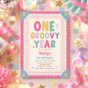 Invitación Un año genial Fiesta de cumpleaños número 1 de niñ