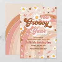 Un año groovy Paz Fiesta de amor Rainbow Birday