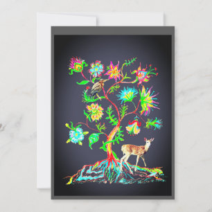 Invitación Un árbol de la vida y la fauna