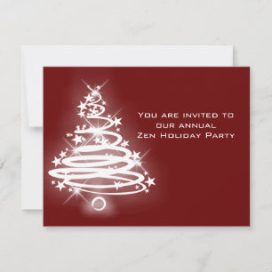 Invitación Un árbol de Navidad brillante en Zen
