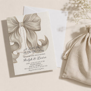 Invitación Un baby shower de niña perla pequeña