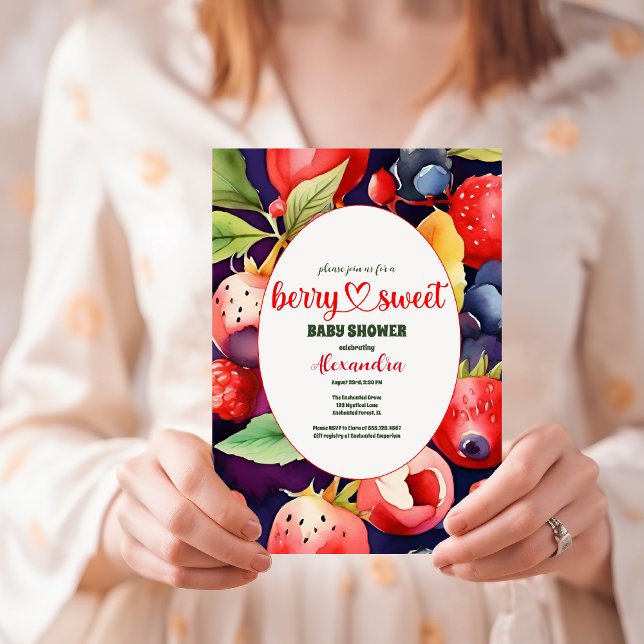 Invitación Un Baby Shower dulce de Berry (Subido por el creador)