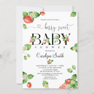 Invitación Un Baby Shower dulce de fresa