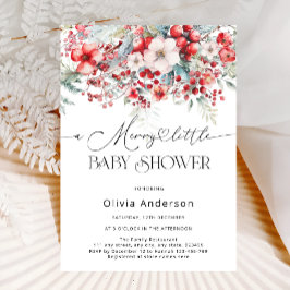 Invitación Un Baby Shower floral de invierno muy divertido