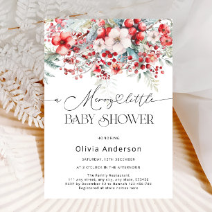 Invitación Un Baby Shower floral de invierno muy divertido