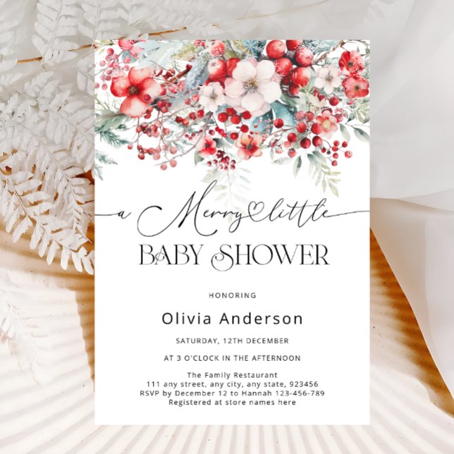 Invitación Un Baby Shower floral de invierno muy divertido (Subido por el creador)