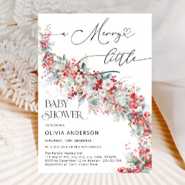 Invitación Un Baby Shower floral de invierno muy elegante