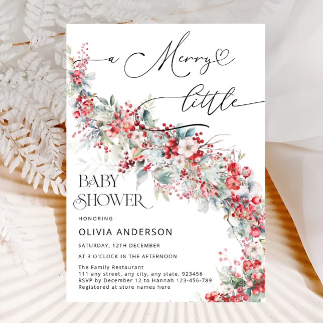 Invitación Un Baby Shower floral de invierno muy elegante (Subido por el creador)