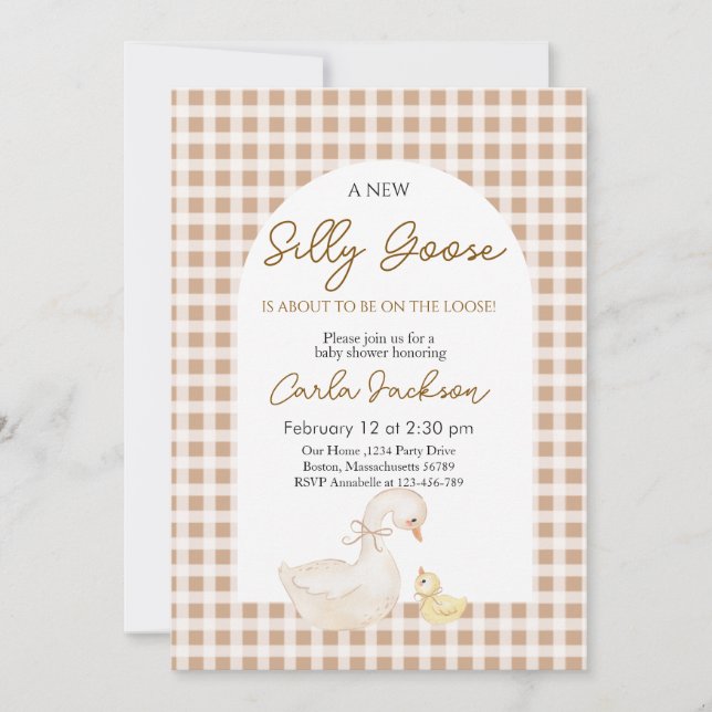 Invitación Un Baby Shower nuevo y tonto (Anverso)