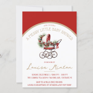 Invitación Un Baby Shower, una ducha roja y pekinesa