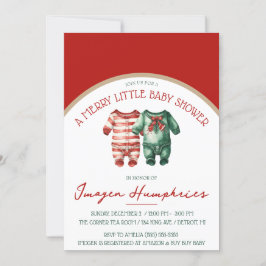 Invitación Un Baby Shower, una ducha roja y verde
