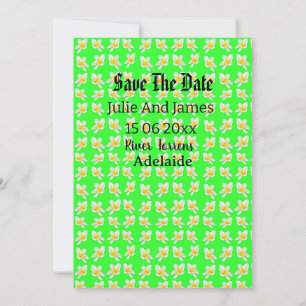 Invitación "Un baile de frangipanes amarillos en verde"