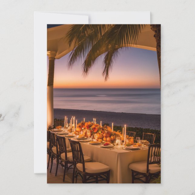 Invitación Un banquete tropical de Acción de Gracias por la n (Anverso)