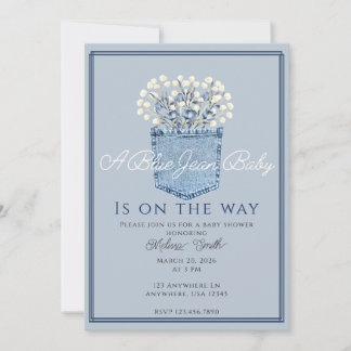 Invitación Un bebé de pantalones azules