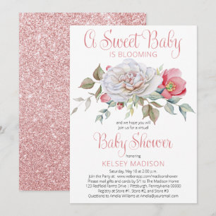 Invitación Un bebé dulce está floreciendo en Baby Shower virt