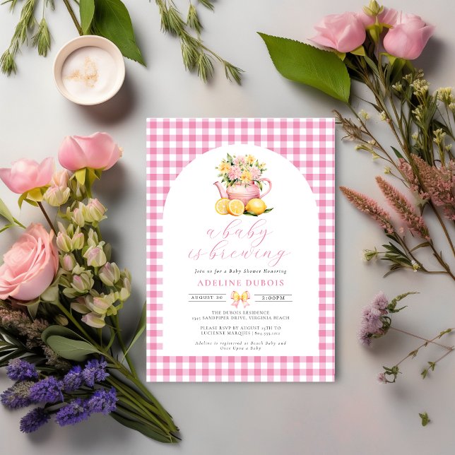 Invitación Un bebé elabora Baby Shower de flores rosas (Subido por el creador)