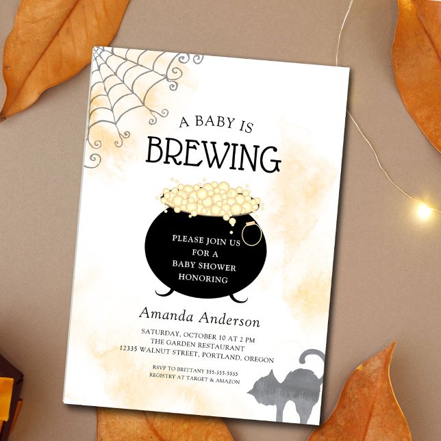 Invitación Un bebé elabora Baby Shower Neutral de Halloween (Subido por el creador)