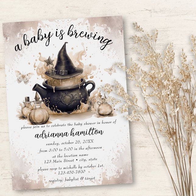 Invitación Un bebé elabora Baby Shower Neutral de Halloween (Subido por el creador)