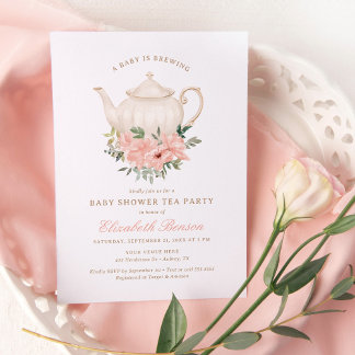 Invitación Un bebé elabora un Fiesta de té floral Baby Shower