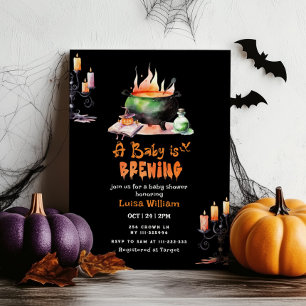 Invitación Un bebé está cociendo fiesta de bebé gótica