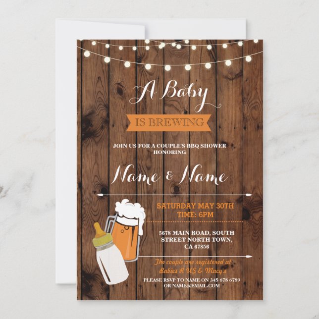 Invitación Un bebé está elaborando cerveza las cervezas de la (Anverso)