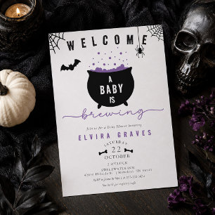 Invitación 'Un bebé está en camino' Fiesta de Halloween de Ba