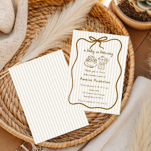 Invitación un bebé está en camino Hand Drawn Paris Baby Show