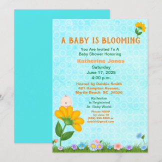 Invitación Un bebé está floreciendo en Baby Shower