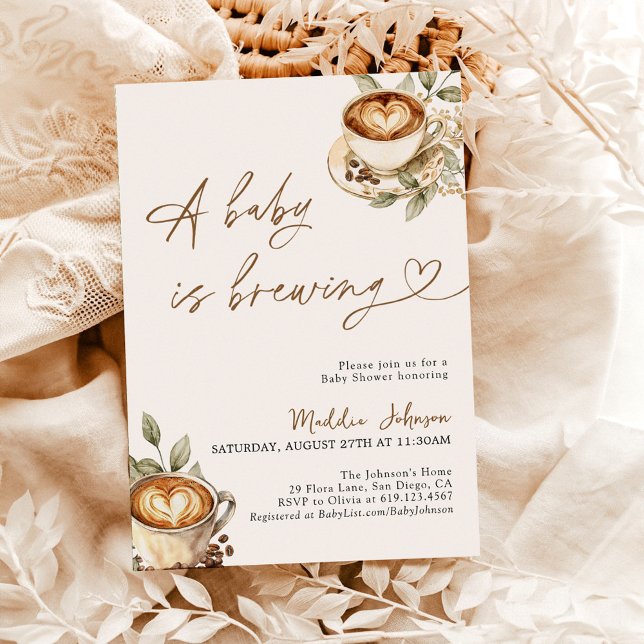 Invitación Un bebé está preparando Baby Shower, café Baby Sho (Subido por el creador)