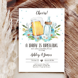 Invitación Un bebé está preparando Baby Shower con "Blue Chey