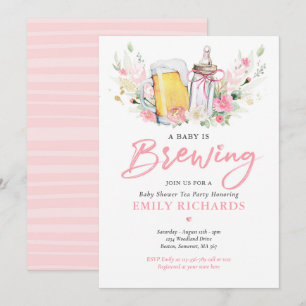 Invitación Un bebé está preparando Baby Shower de botellas y 