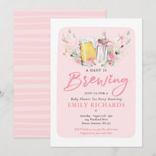 Invitación Un bebé está preparando Baby Shower de botellas y 