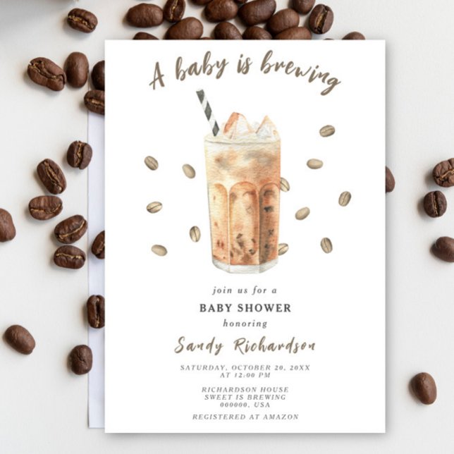 Invitación Un Bebé Está Preparando Baby Shower De Café Con Hi (Subido por el creador)