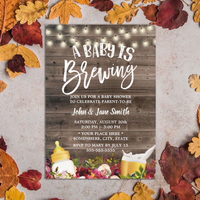 Invitación Un bebé está preparando Baby Shower de cerveza flo (Subido por el creador)