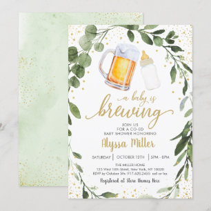 Invitación Un bebé está preparando Baby Shower de código de v