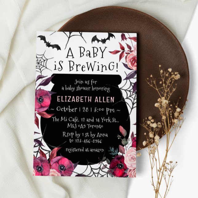 Invitación Un bebé está preparando Baby Shower de flores de H (Subido por el creador)
