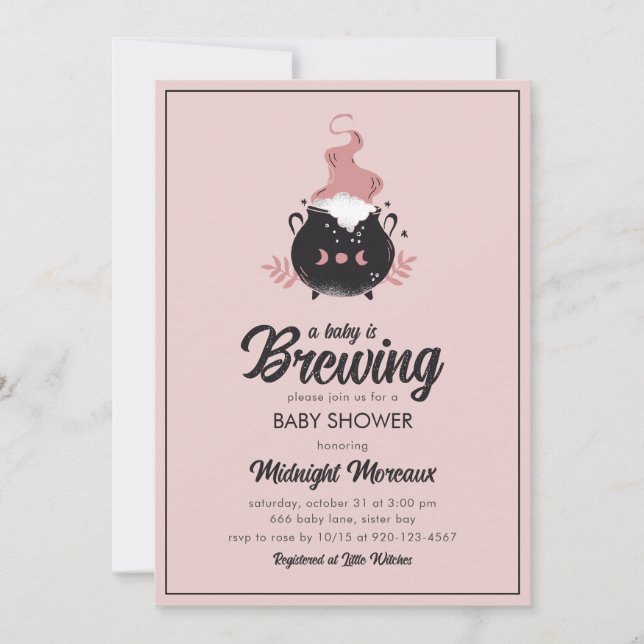 Invitación Un bebé está preparando Baby Shower de Halloween (Anverso)