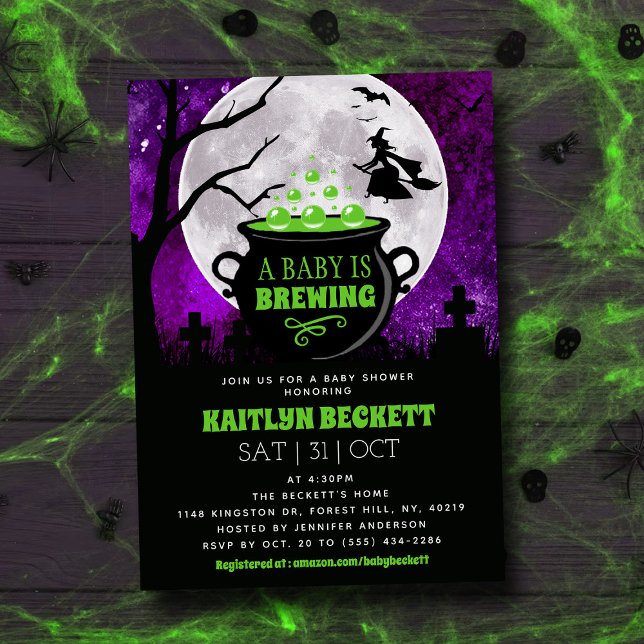 Invitación Un bebé está preparando Baby Shower de Halloween (Subido por el creador)