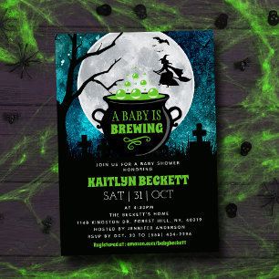 Invitación Un bebé está preparando Baby Shower de Halloween